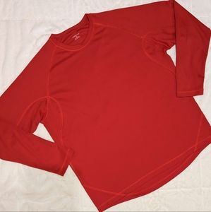 Lands' End Men's Long sleeve Red Athletic Base Layer Performance Shirt XL